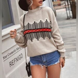 Graphic Drop Shoulder‎ Sweater